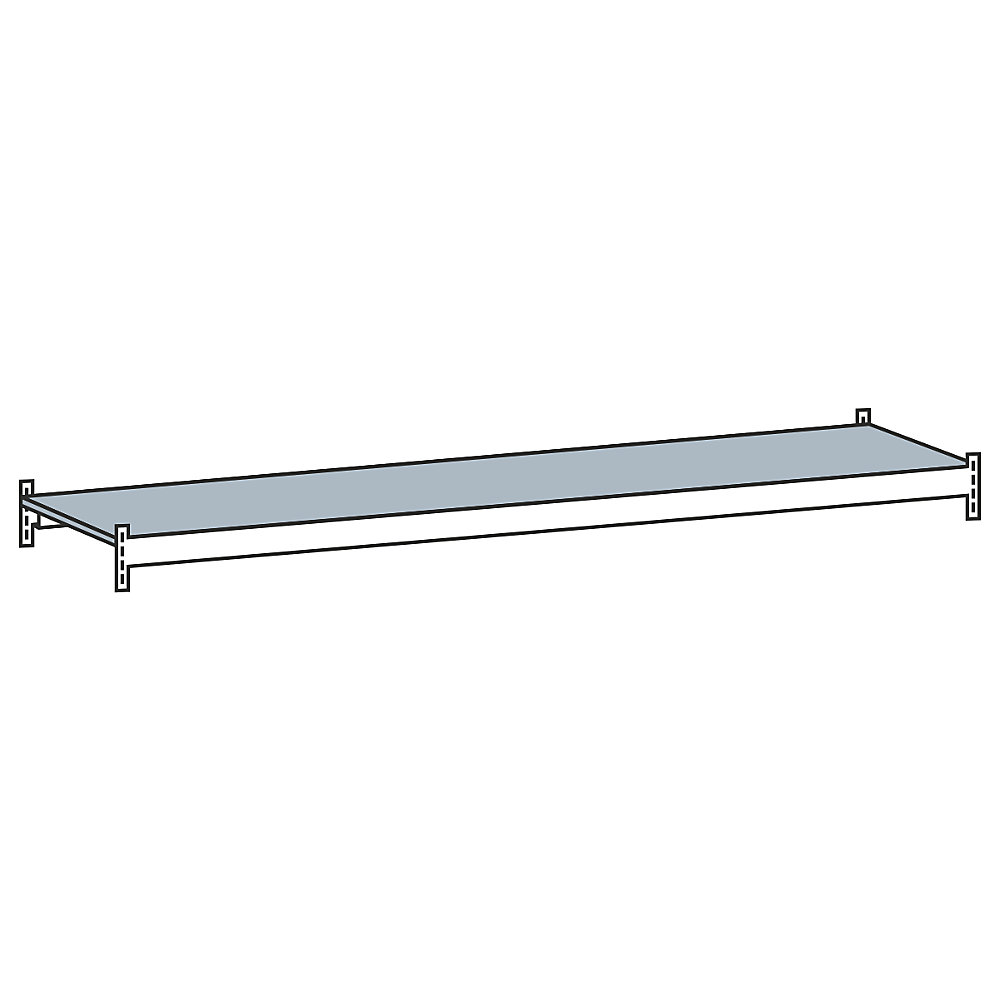 SCHULTE Niveau supplémentaire avec tablette en acier, largeur h.t. 2500 mm, profondeur 500 mm