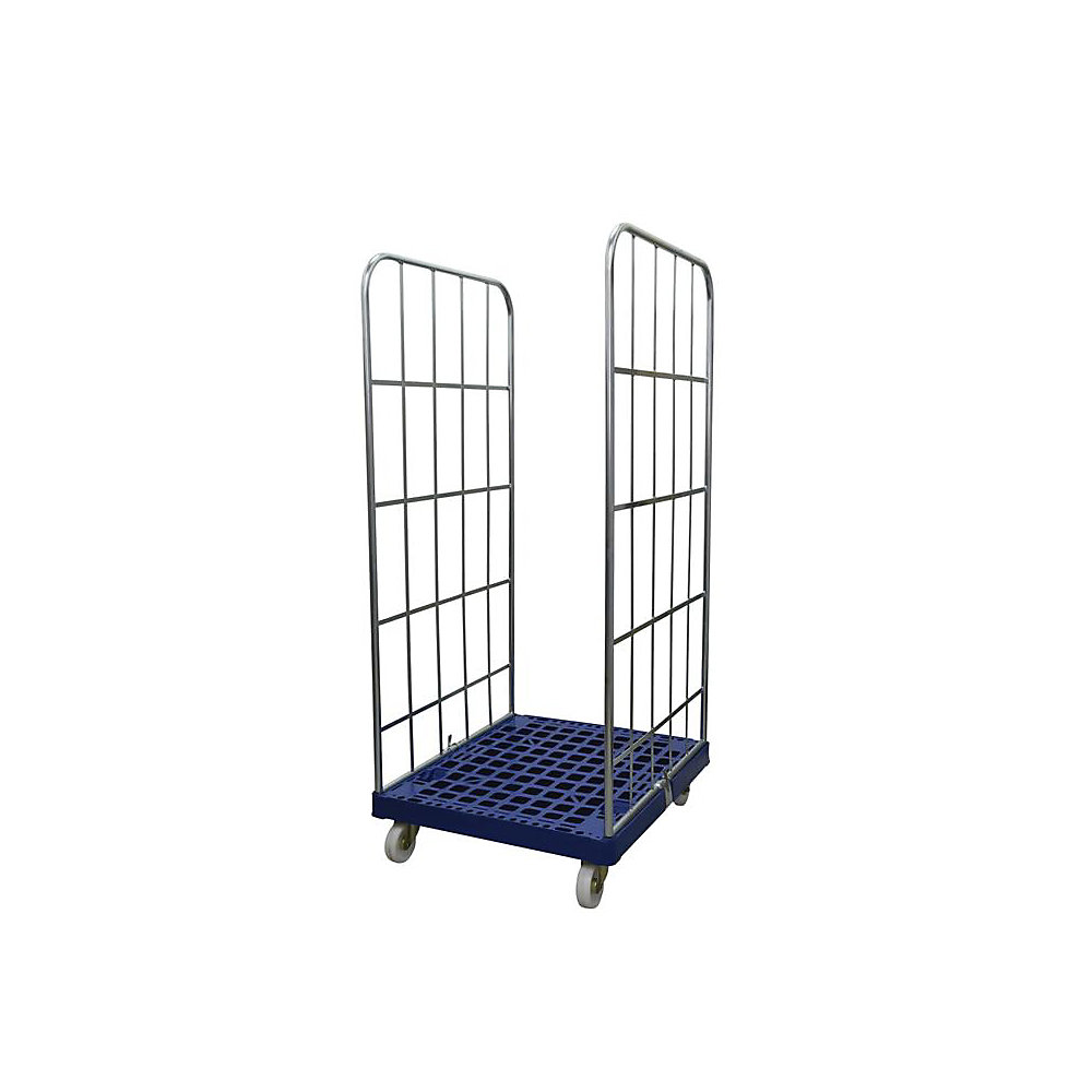 Roll-conteneur avec socle roulant en plastique