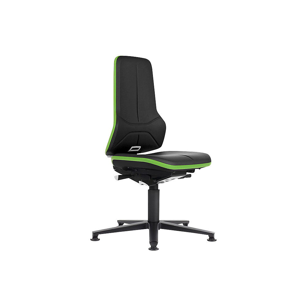 bimos NEON industrial swivel chair, vinyl seat, ESD, green bumper