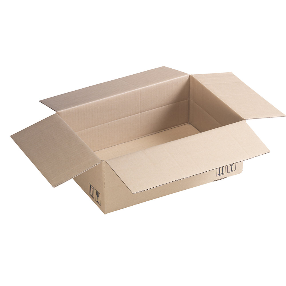 EUROKRAFTbasic SPEEDBOX folding cardboard box, single fluted, pack of 50, LxWxH 390 x 257 x 149 mm