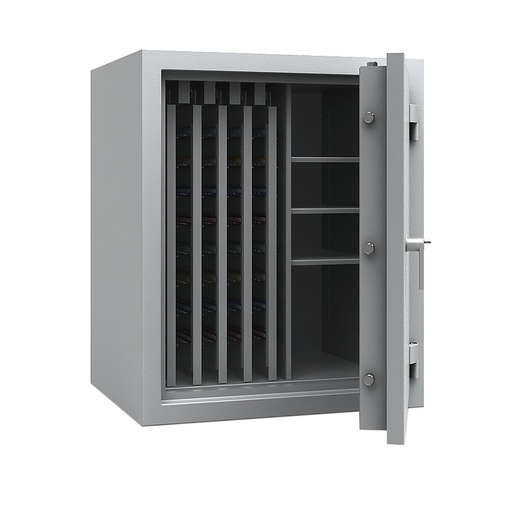 Coffre à clés avec parois intermédiaires coulissantes