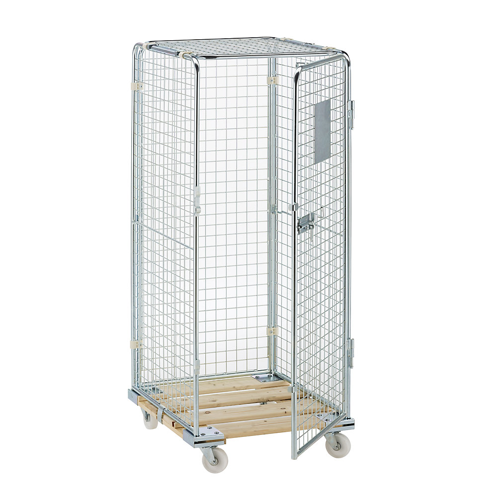 Conteneur antivol en acier avec socle roulant en bois