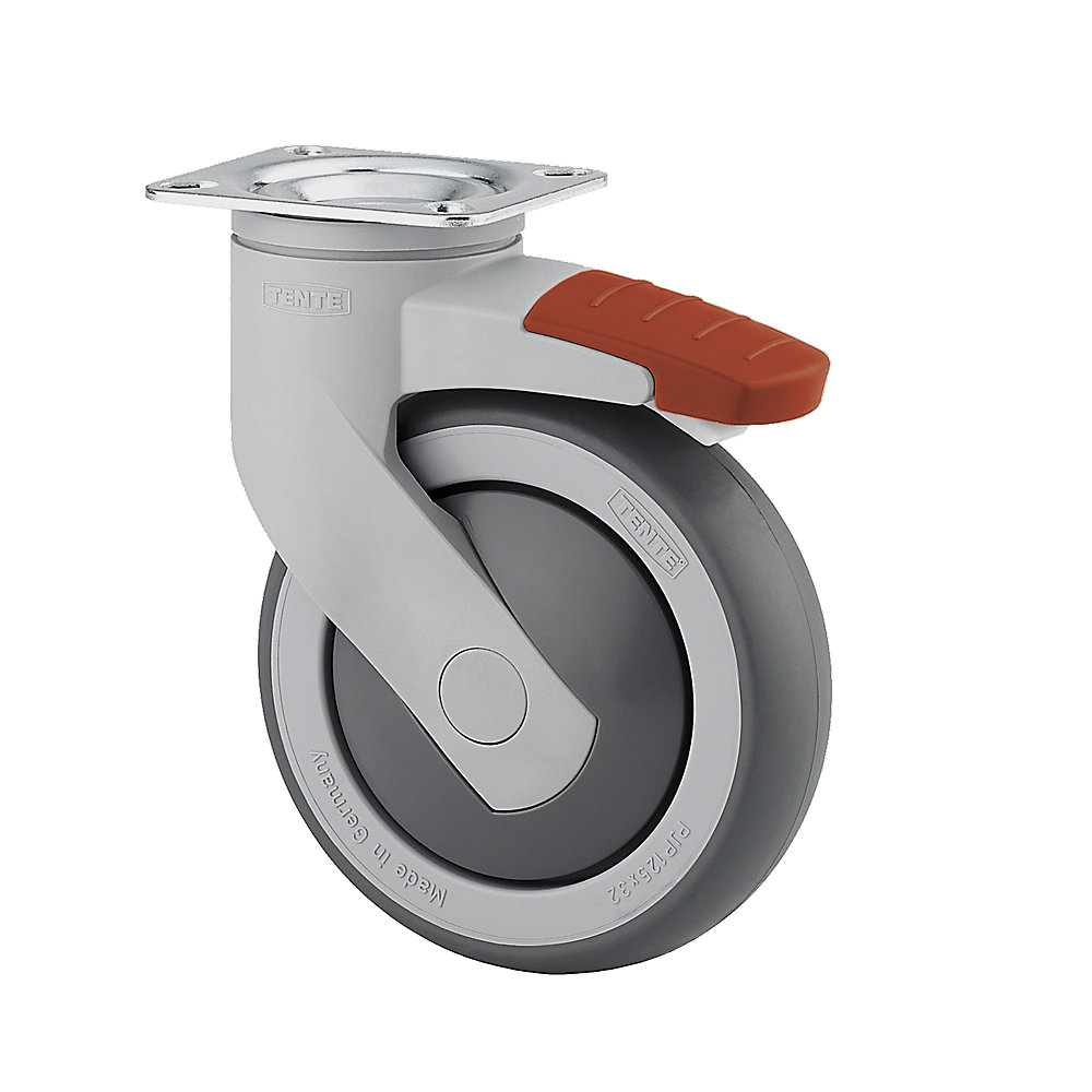 Roulette en plastique avec platine de montage