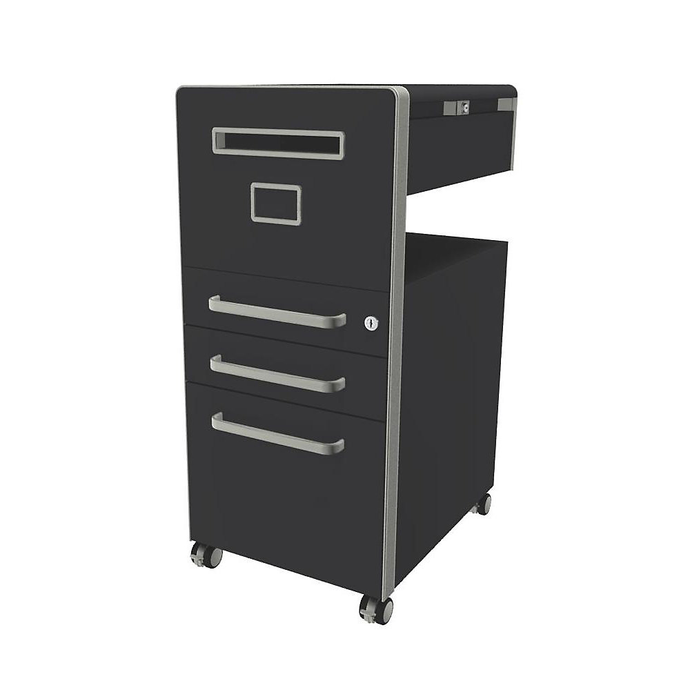 Meuble de rangement mobile Bite™ avec 1 tableau blanc, ouvrable à gauche