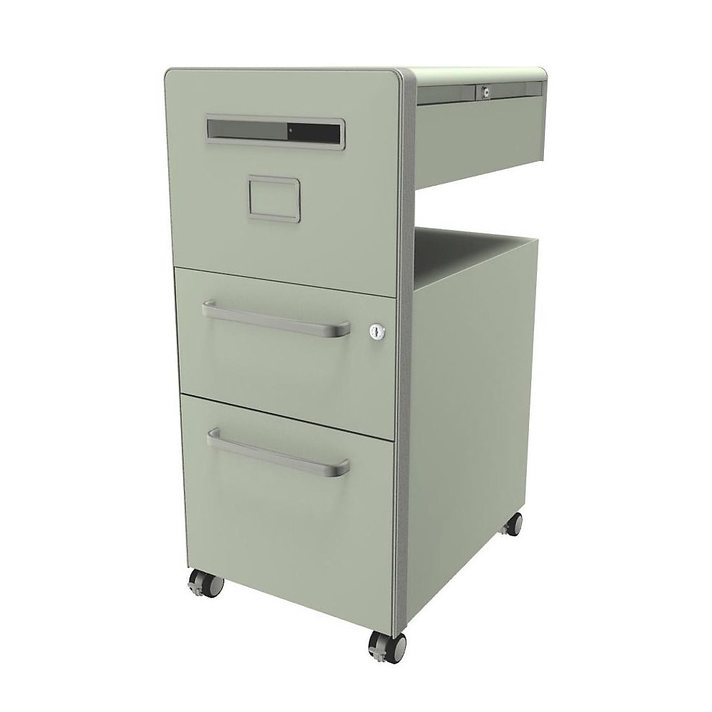 Meuble de rangement mobile Bite™ avec 1 tableau blanc, ouvrable à gauche