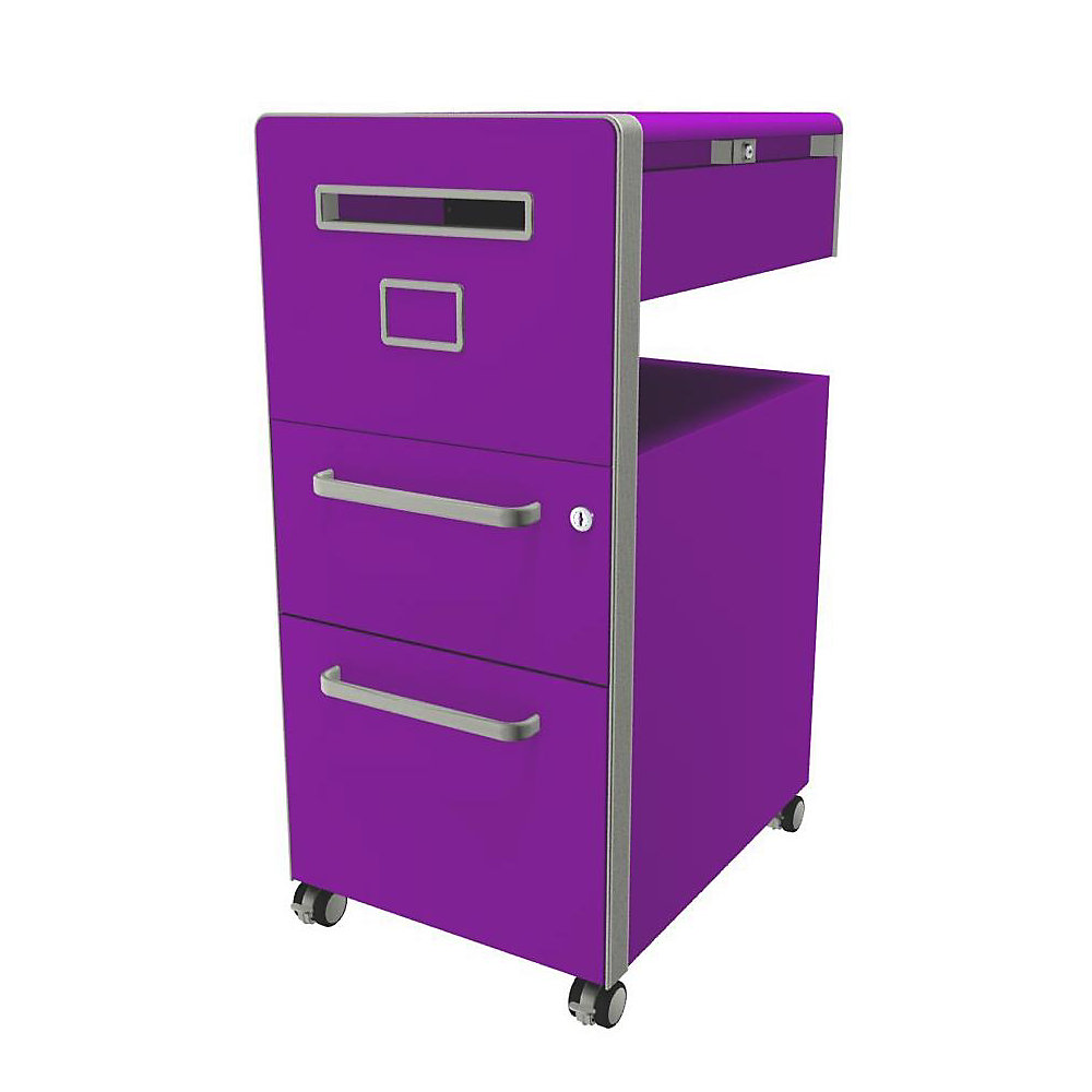 Meuble de rangement mobile Bite™ avec 1 tableau blanc, ouvrable à gauche