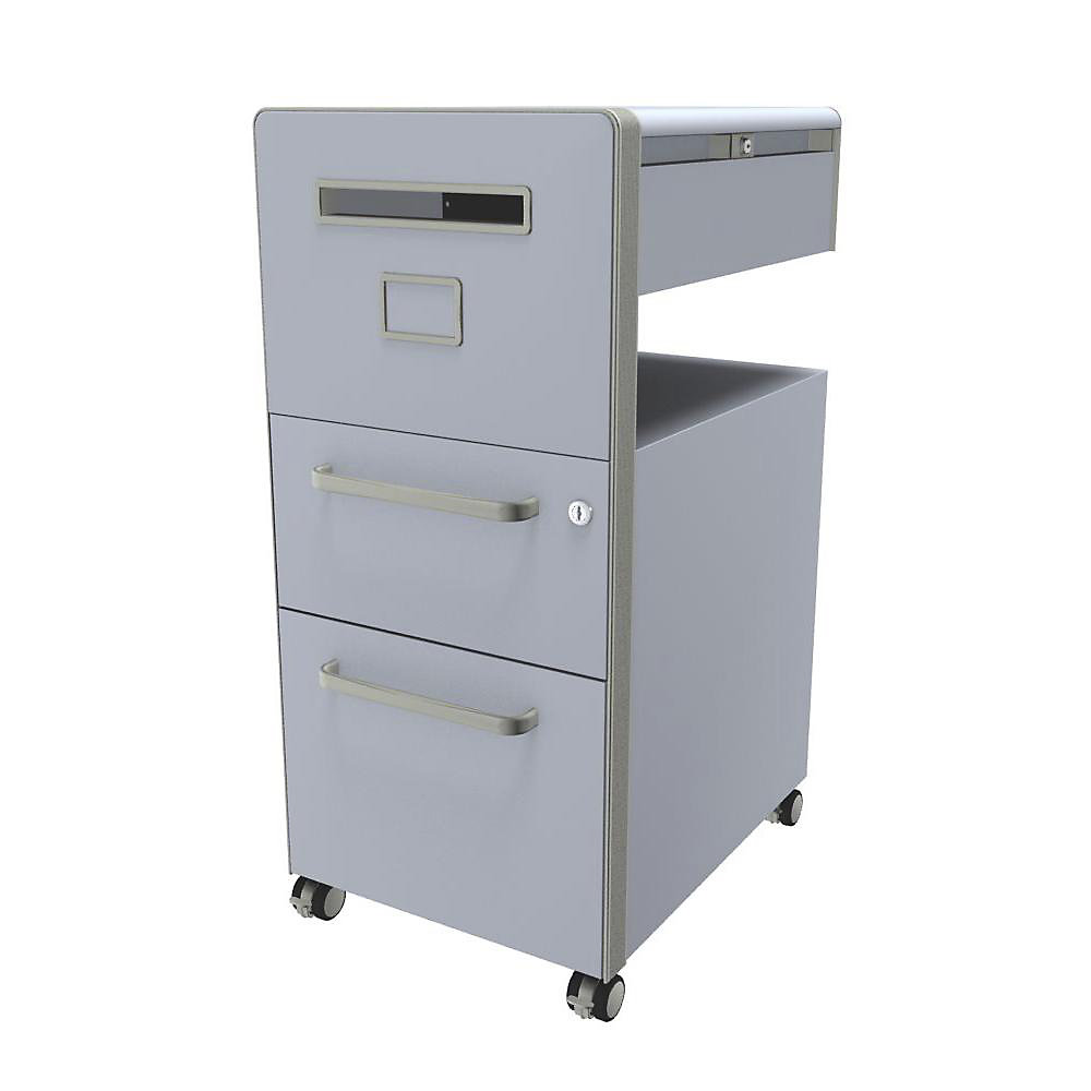 Meuble de rangement mobile Bite™ avec 1 tableau blanc, ouvrable à gauche