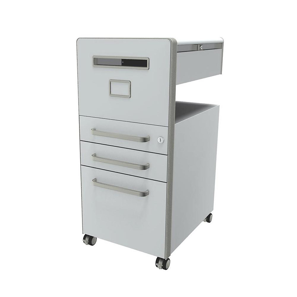 Meuble de rangement mobile Bite™ avec 1 tableau blanc, ouvrable à gauche