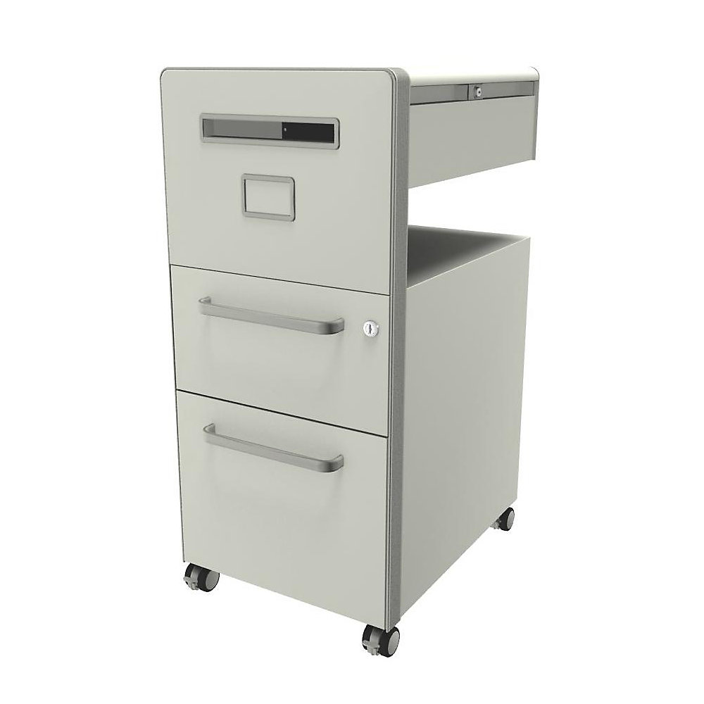 Meuble de rangement mobile Bite™ avec 1 tableau blanc, ouvrable à gauche