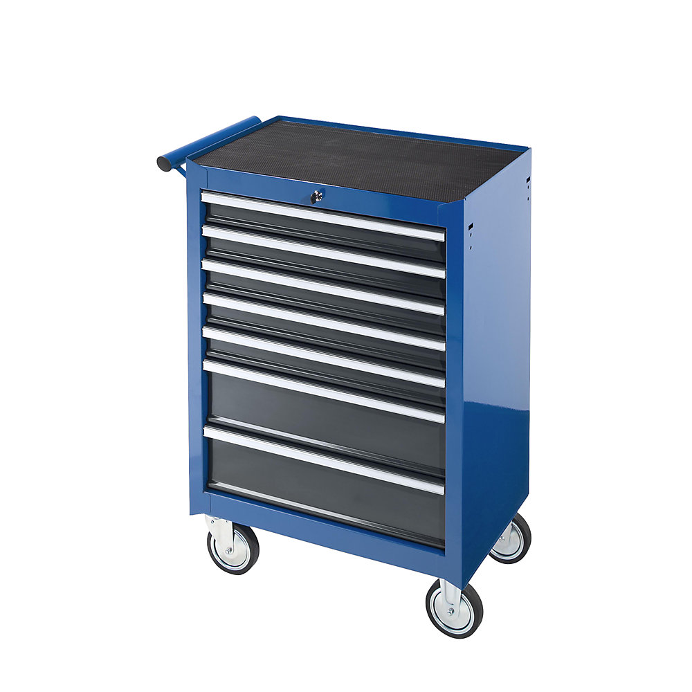 kaiserkraft Werkstattwagen, HxBxT 995 x 680 x 458 mm, 7 Schubladen, blau 2