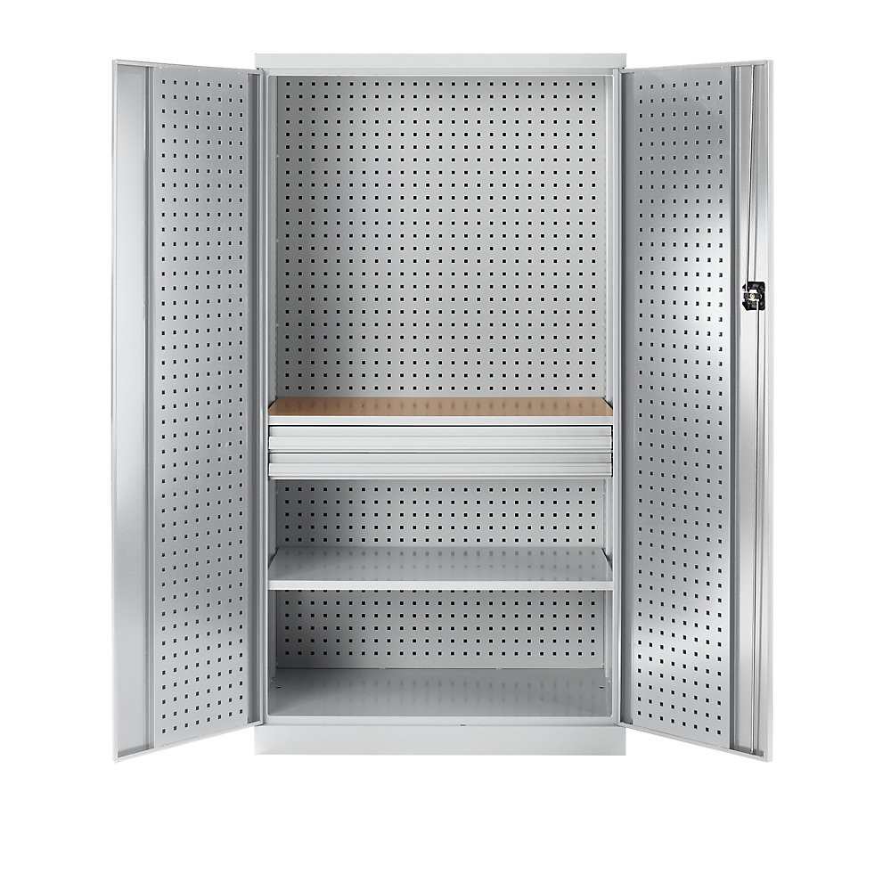 Armoire à outils avec perforations