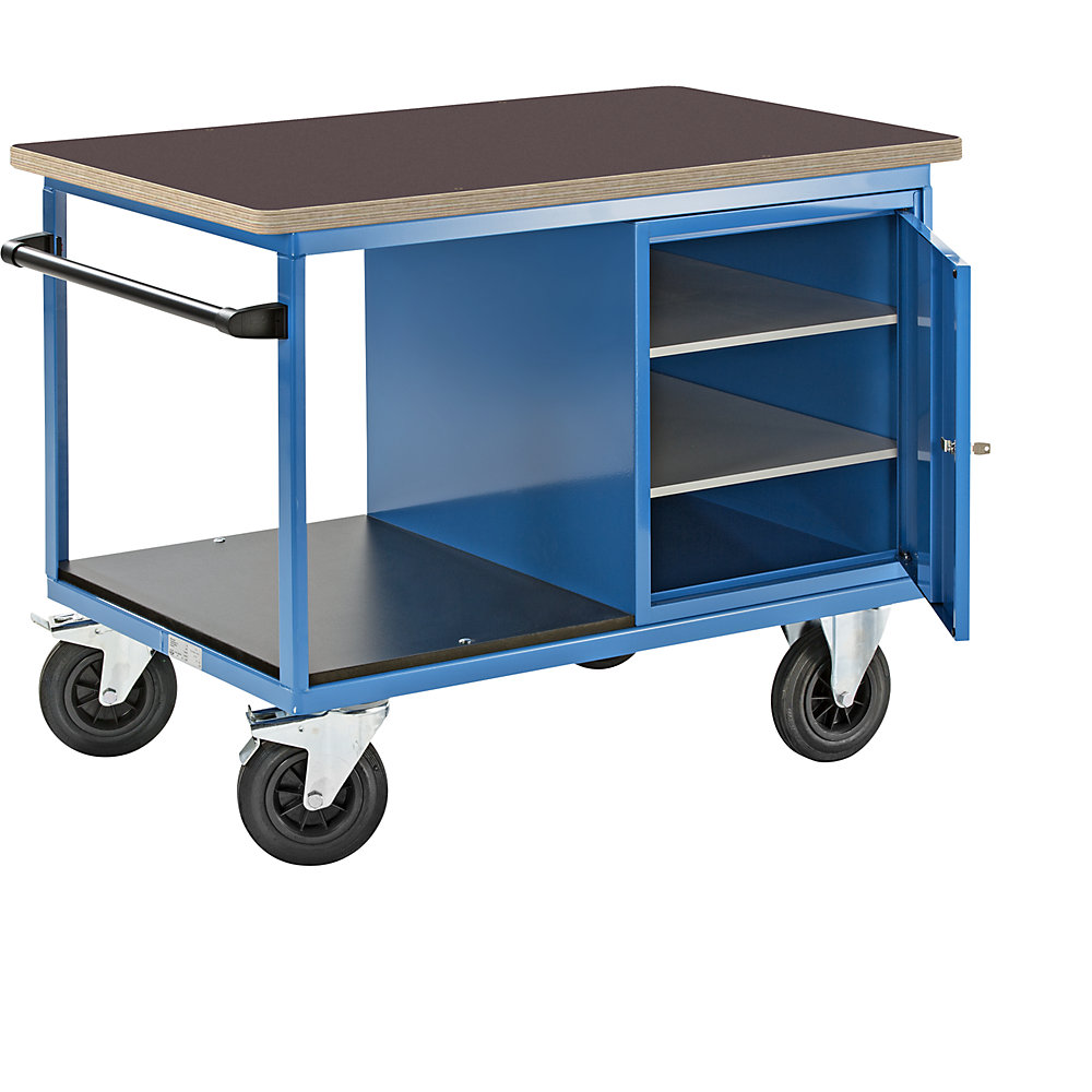 Montagewagen, 1 Schrank rechts, Multiplex-Arbeitsplatte eurokraft pro 2
