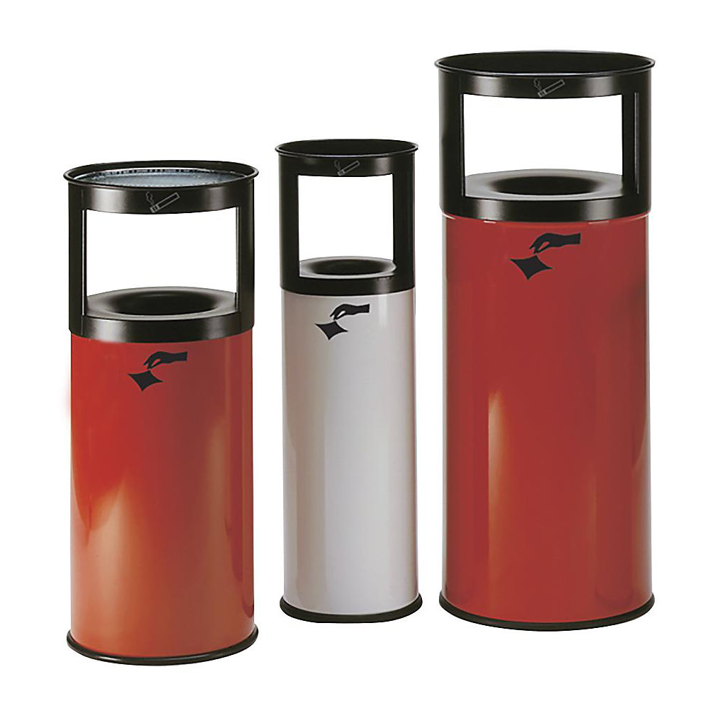 kaiserkraft Sicherheits-Kombiascher, flammverlöschend, Stahlblech, Volumen 40 l, HxØ 800 x 310 mm, grau 2