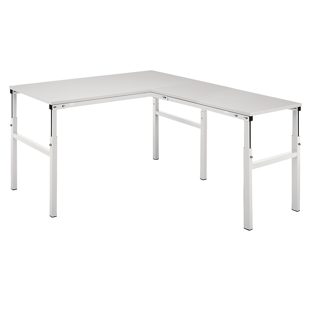Anbautisch Winkelkombination, manuell höhenverstellbar, BxT 1000 x 500 mm Treston 2
