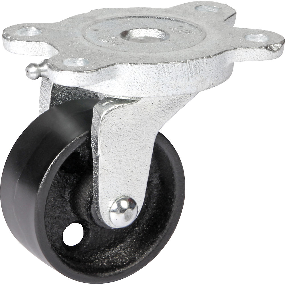 Roue en fonte grise, chape en fonte malléable