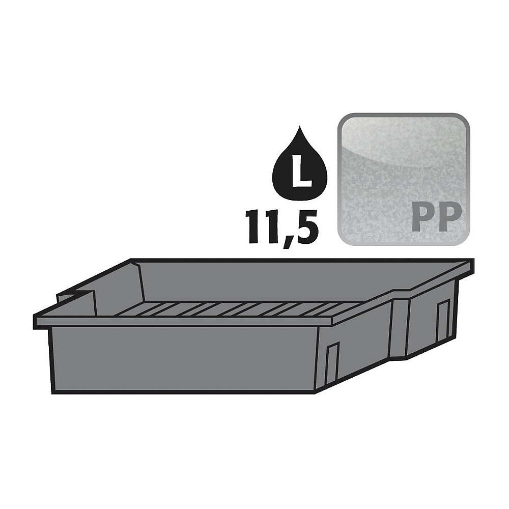 asecos PE tray insert, for 1-door cupboard, for shelf