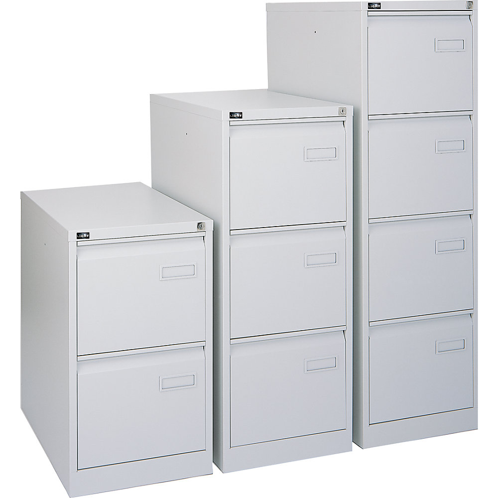Hängeregistraturschrank LIGHT, 1-bahnig, 3 Schübe, DIN A4, lichtgrau BISLEY 2