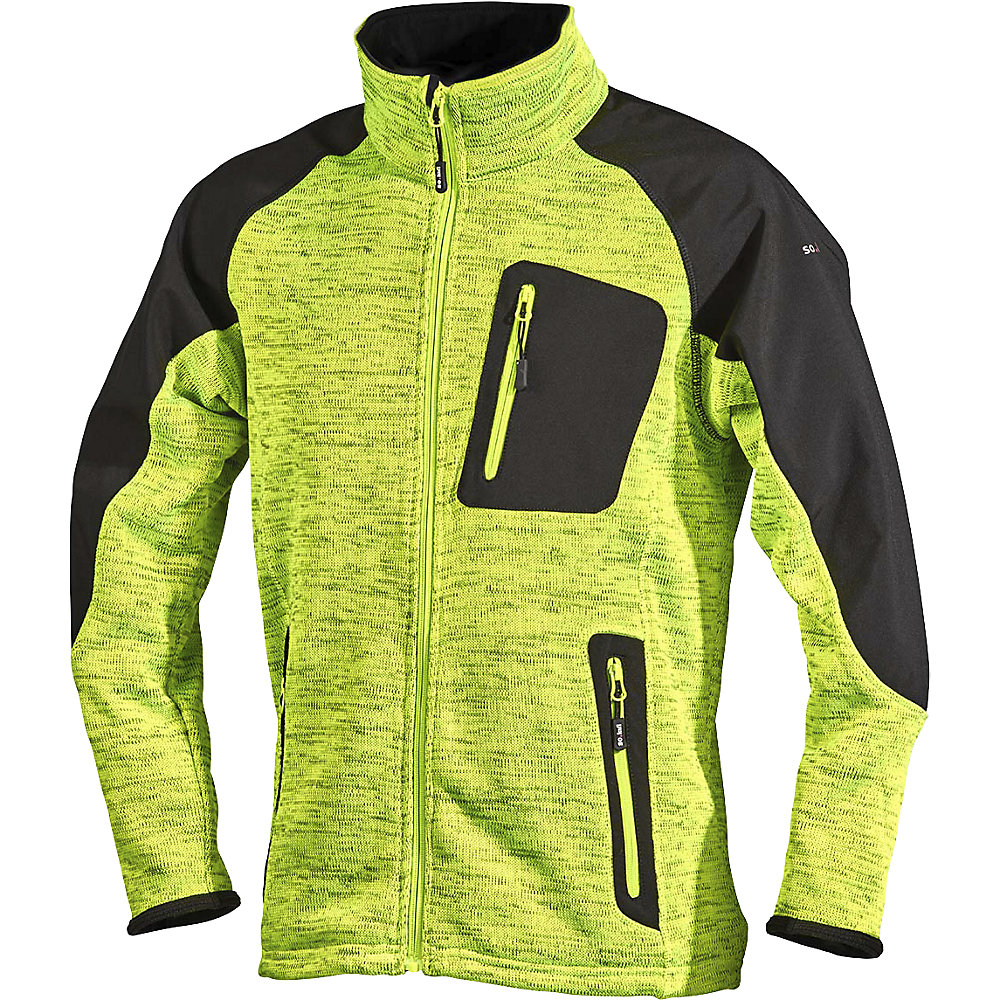 Leipold+Döhle Veste softshell en tricot YSTAD, jaune néon / noir chiné, taille S