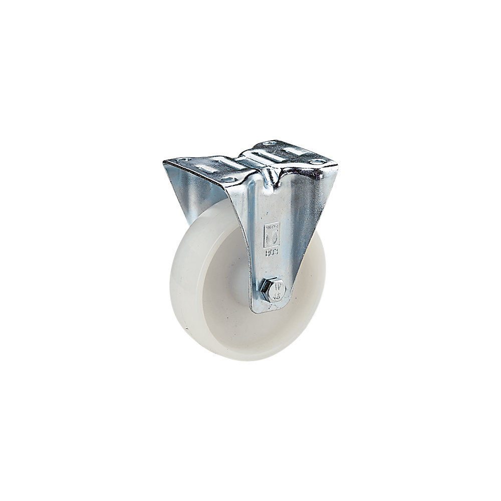 Roue polyamide, chape en tôle d'acier