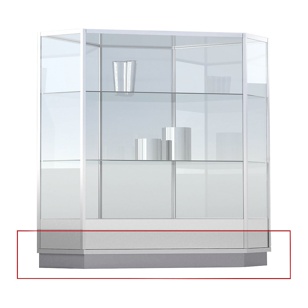 Socle en aluminium, hauteur 70 mm, pour module largeur 1200 mm