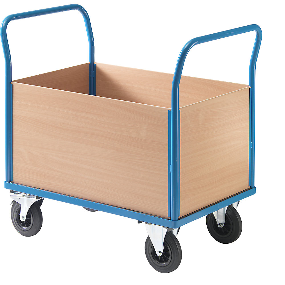 Chariot plate-forme avec panneaux en bois