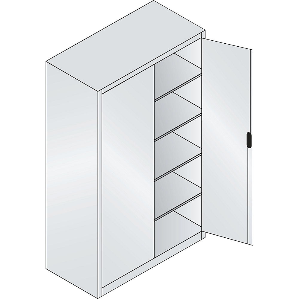 ACURADO Universalschrank, BxT 1200 x 600 mm, lichtgrau / weißaluminium C+P 2