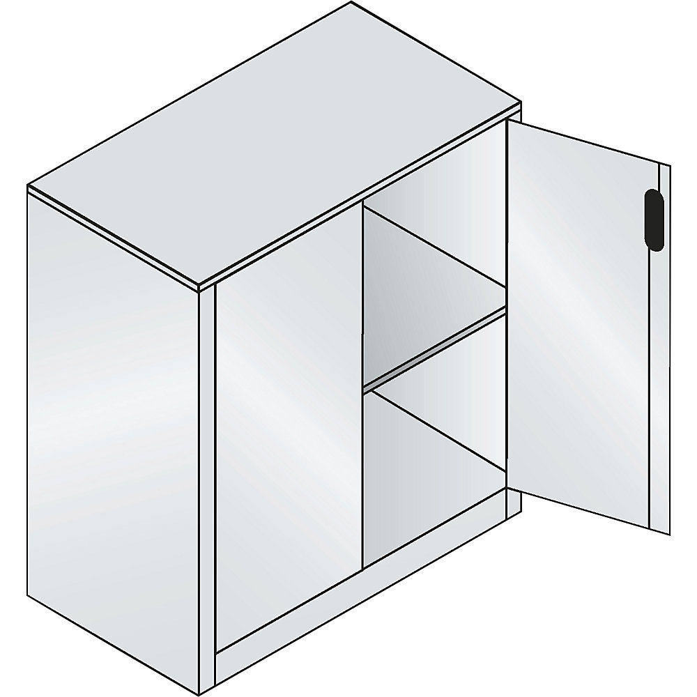 ACURADO Akten-Sideboard, 2 Ordnerhöhen, HxBxT 1000 x 930 x 500 mm, schwarzgrau / lichtgrau C+P 2