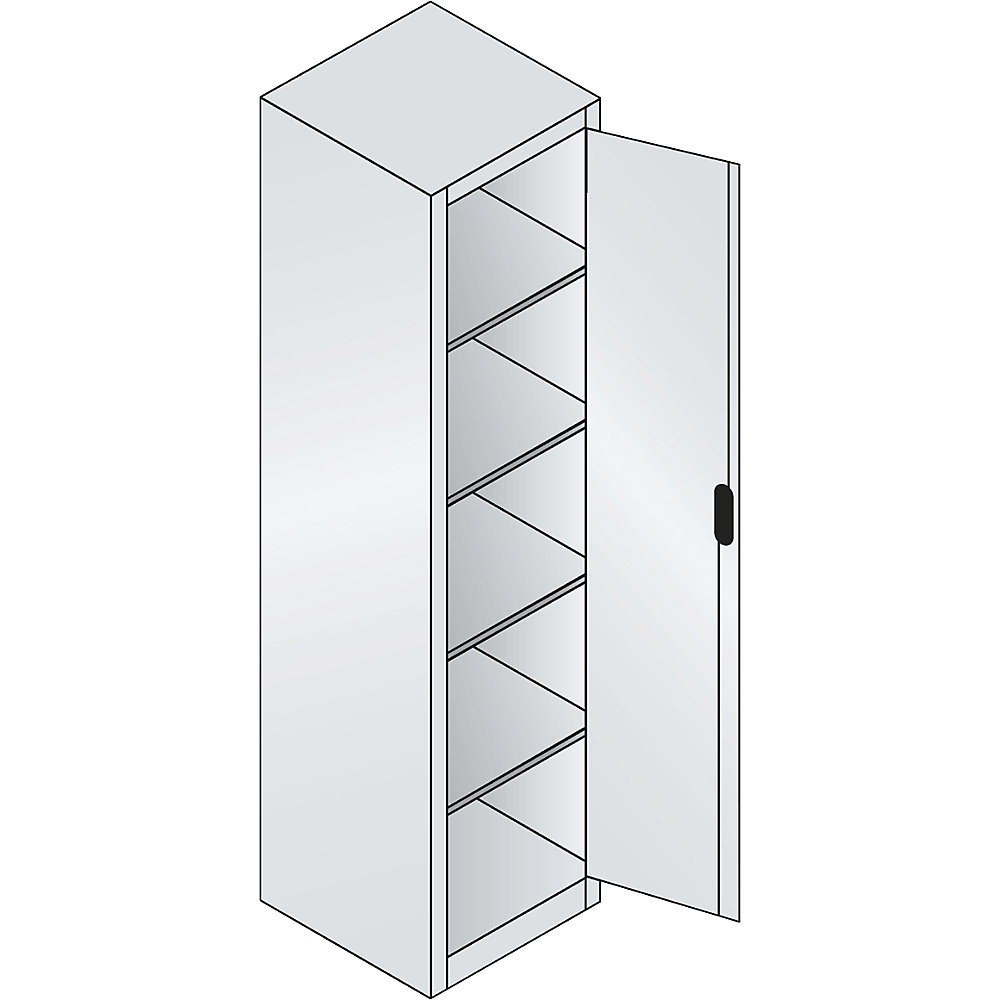 ACURADO Universalschrank, BxT 500 x 500 mm, schwarzgrau / feuerrot C+P 2