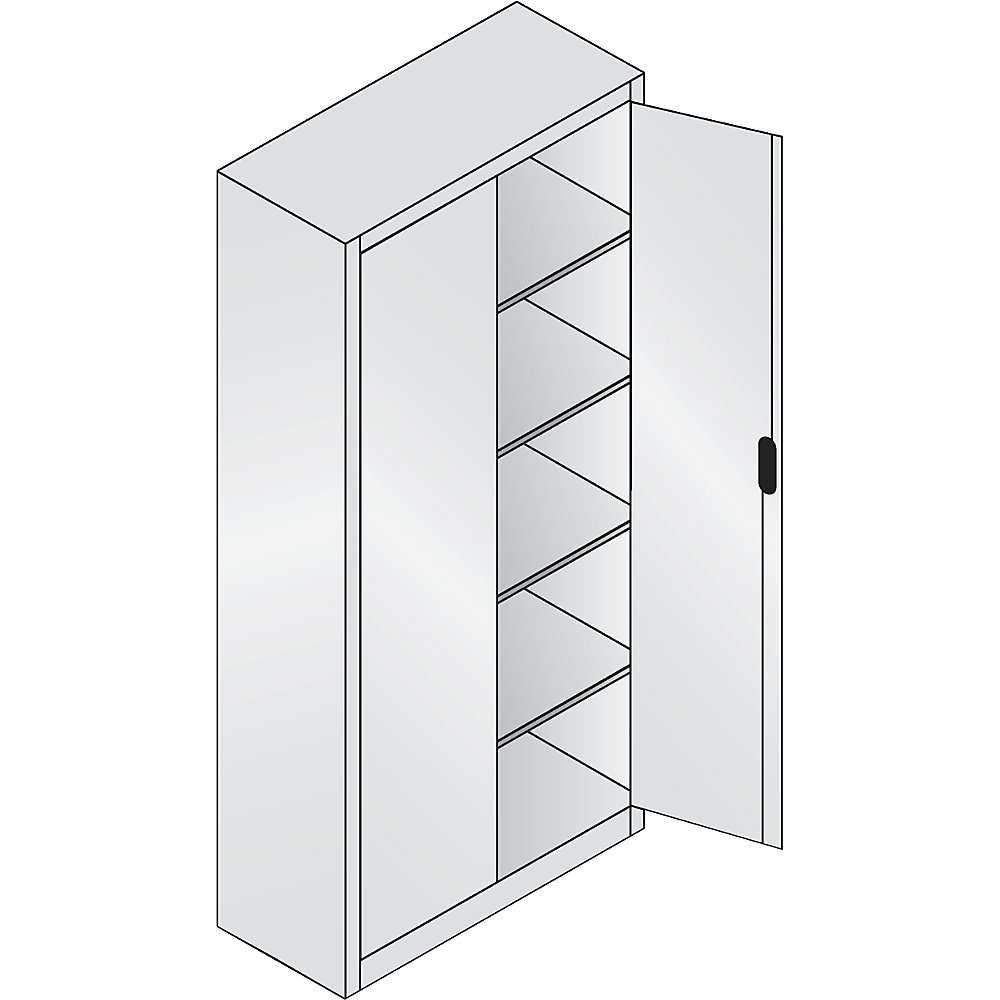 ACURADO Universalschrank, BxT 930 x 400 mm, schwarzgrau / reinweiß C+P 2