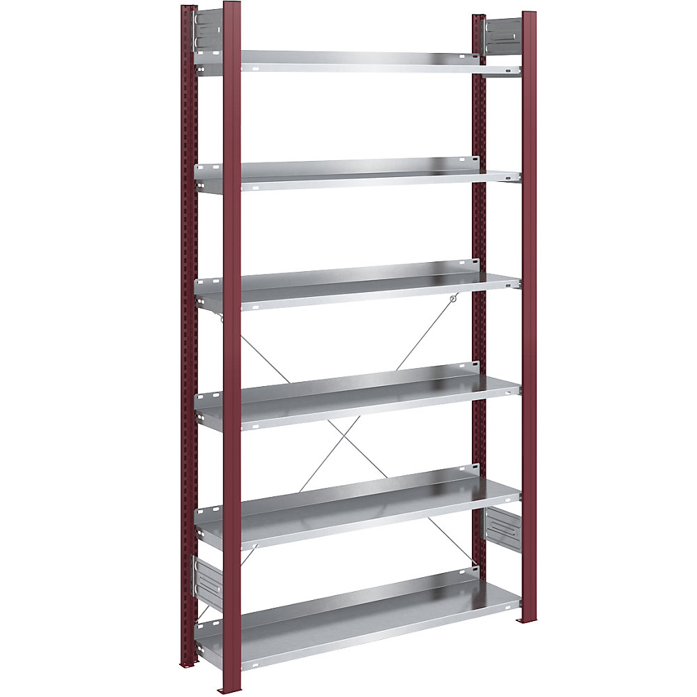 Rayonnage emboîtable pour dossiers, simple face, rouge pourpre