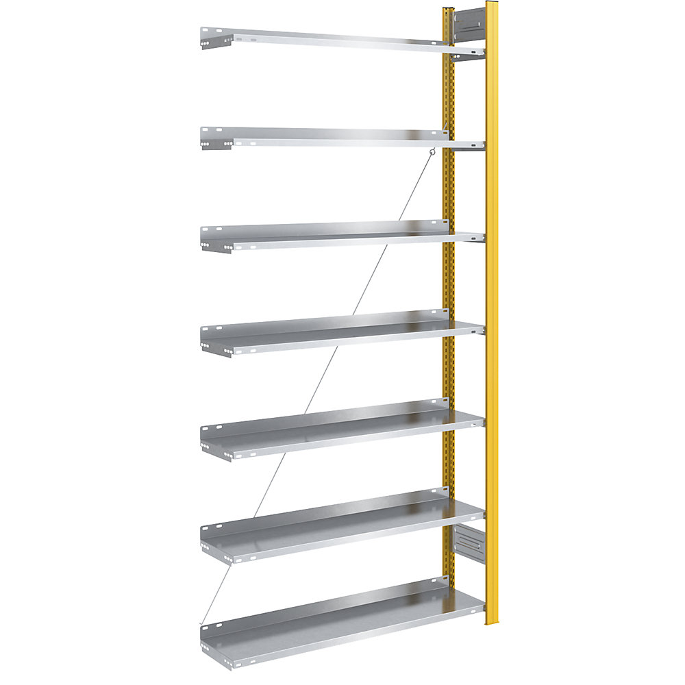 Rayonnage emboîtable pour dossiers, simple face, jaune melon