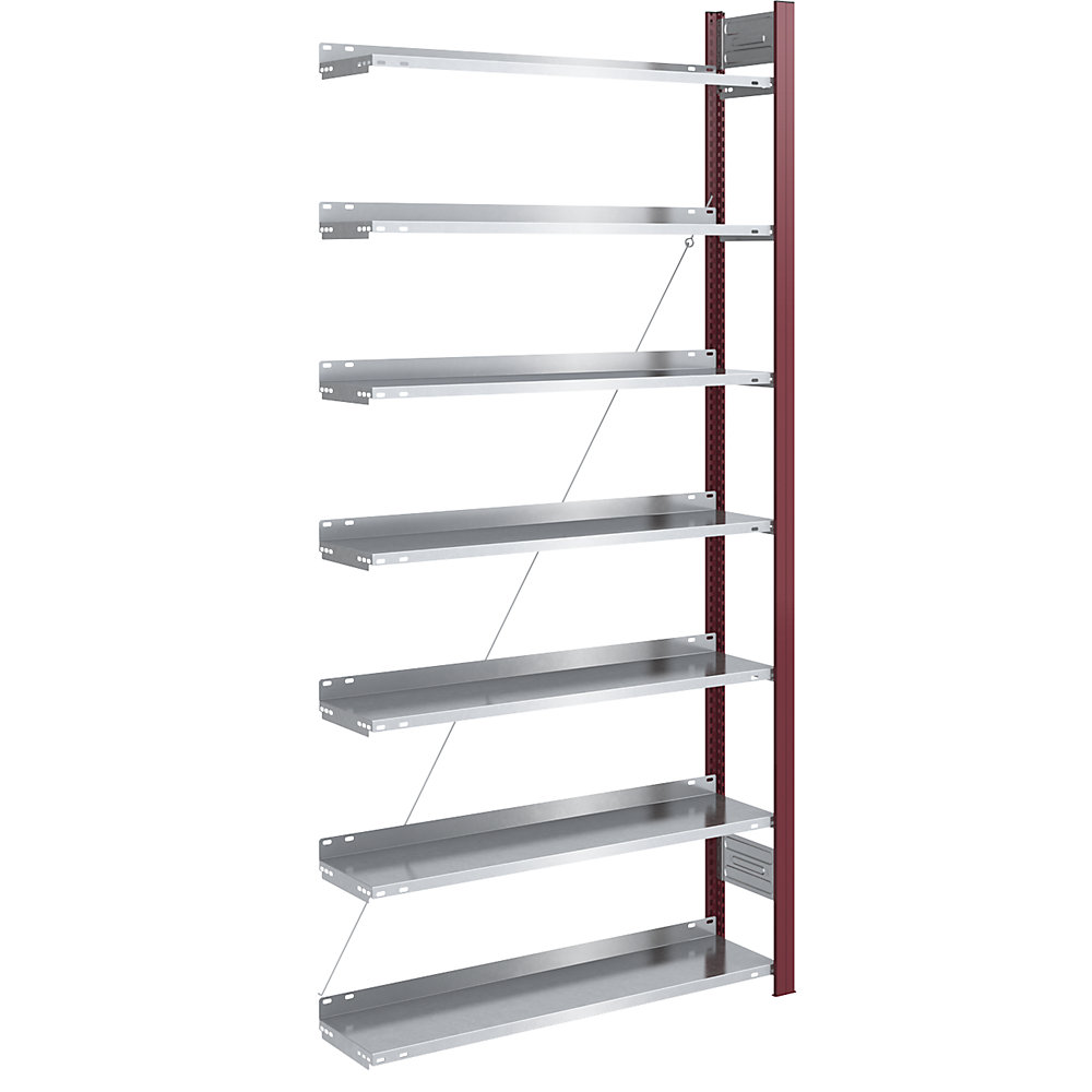 Rayonnage emboîtable pour dossiers, simple face, rouge pourpre