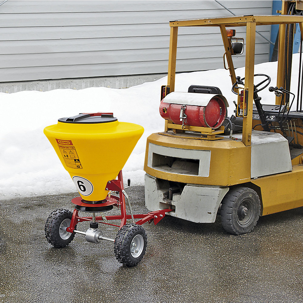 CEMO Chariot d'épandage, pour grandes surfaces, 130 l, largeur max. d'épandage 4 m