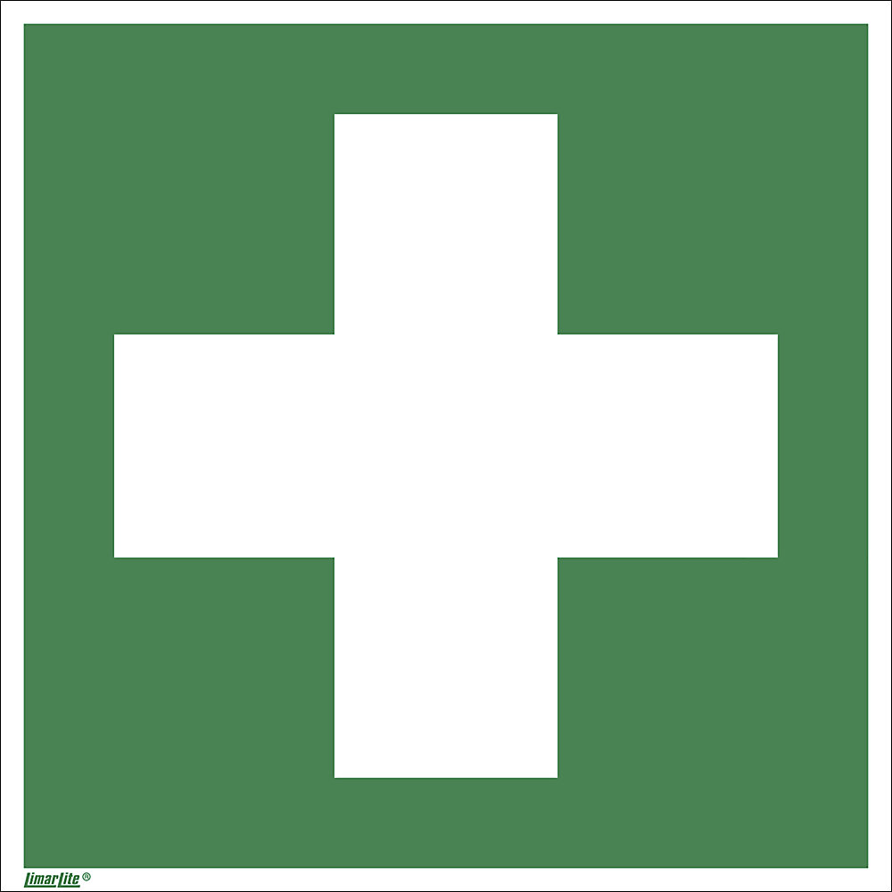 Emergency sign, first aid, pack of 10, plastic, 150 x 150 mm