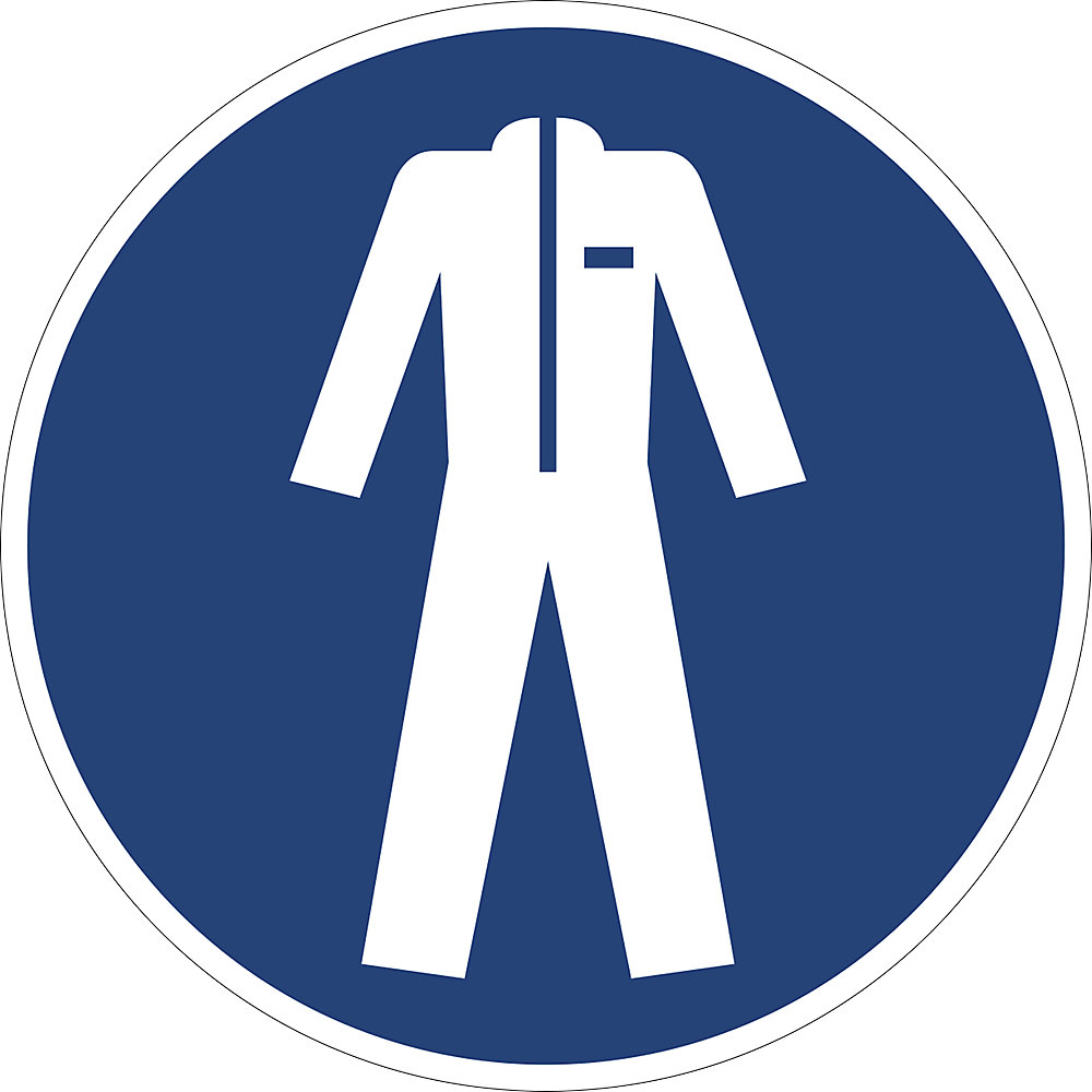Panneaux indiquant les mesures de sécurité obligatoires, vêtements de protection obligatoire, lot de 10, film, Ø 200 mm