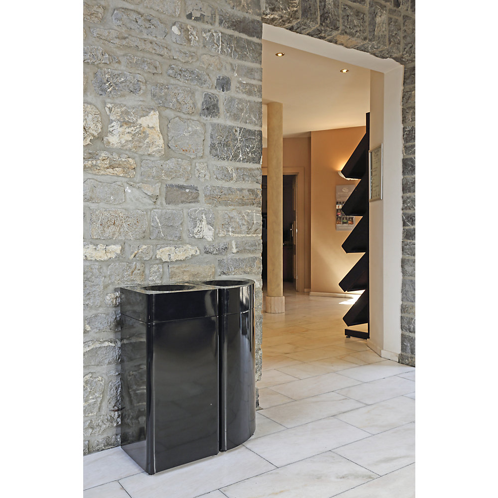 Abfallbehälter, Stahl, flammverlöschend, Volumen 42 l, BxHxT 350 x 760 x 350 mm, schwarz Probbax 2