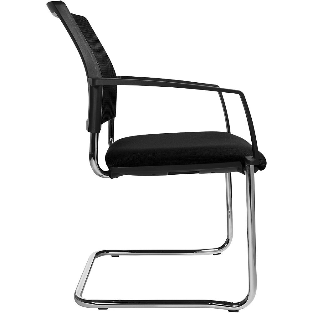 Netz-Stapelstuhl, Freischwinger, VE 2 Stk, Sitz schwarz, Gestell chrom Topstar 2