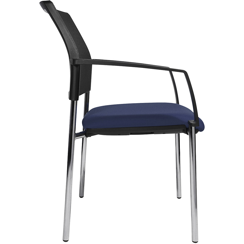 Netz-Stapelstuhl, 4-Fuß, VE 2 Stk, Sitz blau, Gestell chrom Topstar 2