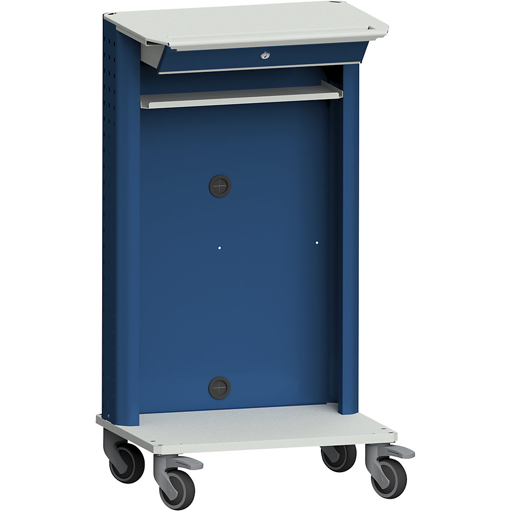 ANKE Laptop / equipment trolley, with laptop compartment, grey / blue