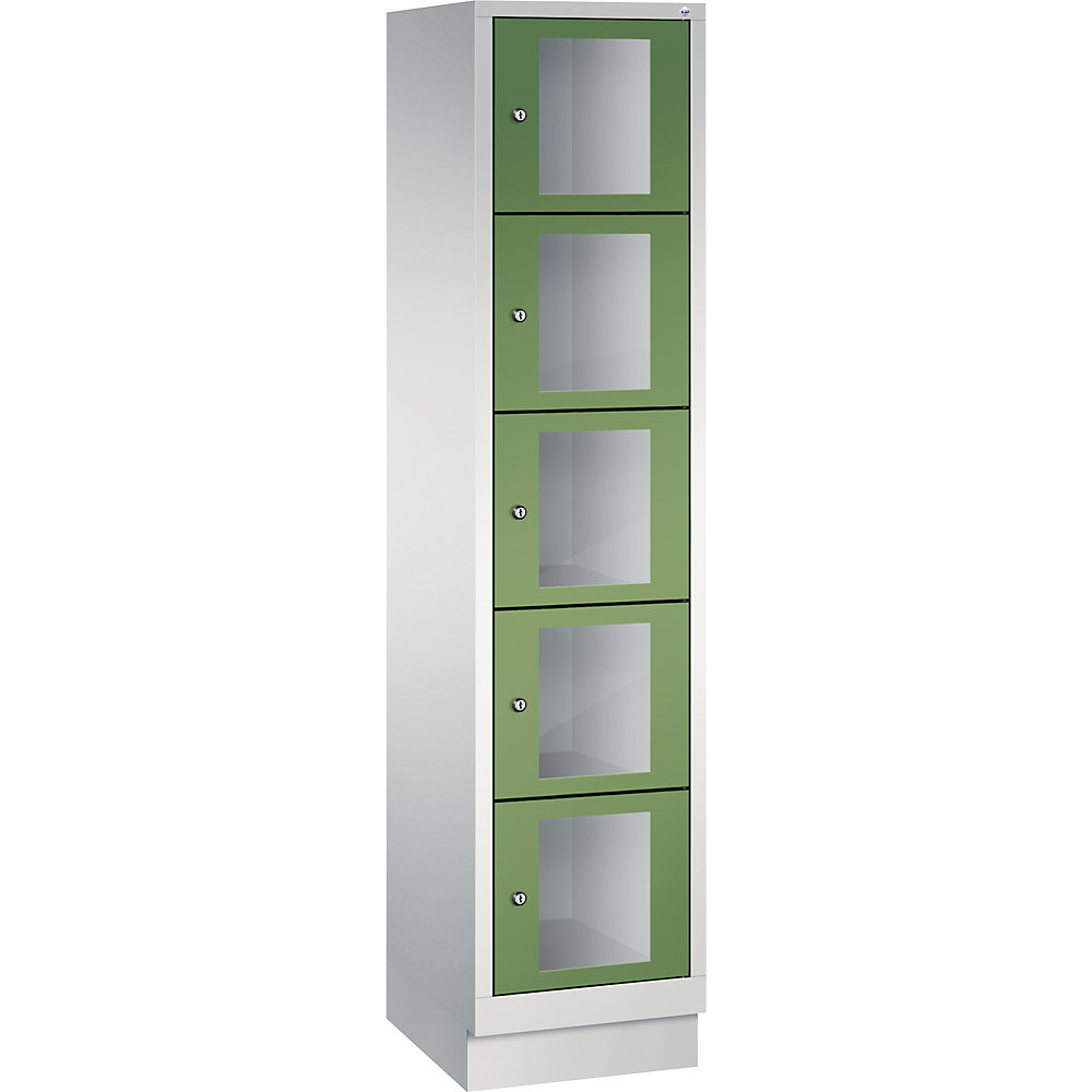 Armoire à casiers CLASSIC, hauteur casiers 295 mm, sur socle