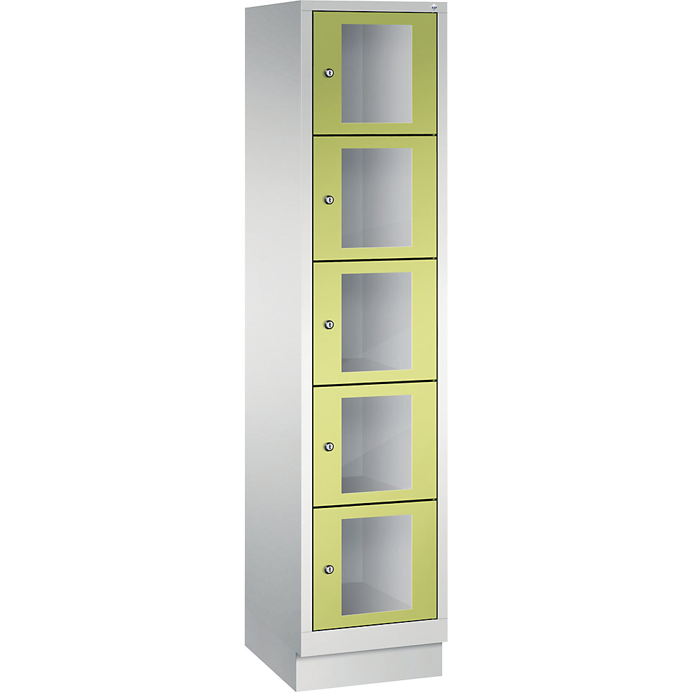 Armoire à casiers CLASSIC, hauteur casiers 295 mm, sur socle