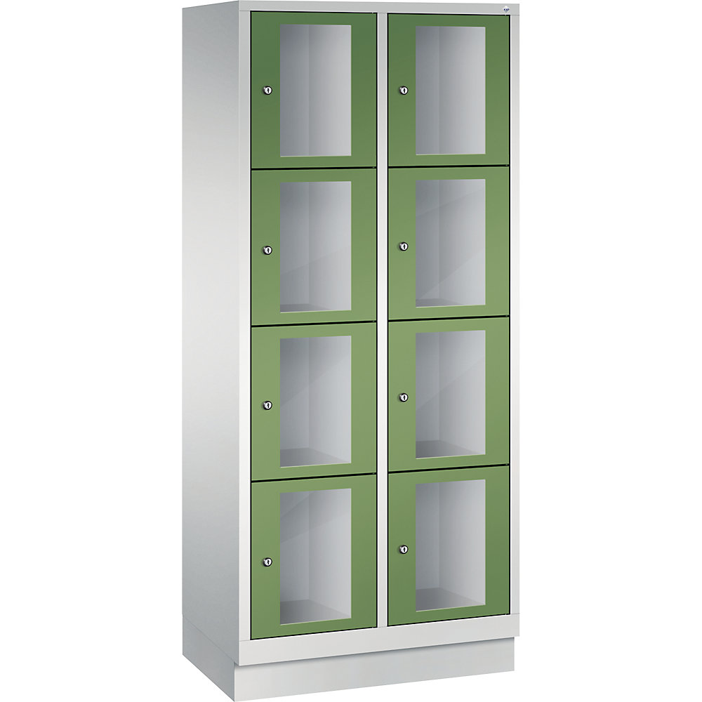 Armoire à casiers CLASSIC, hauteur casiers 375 mm, sur socle