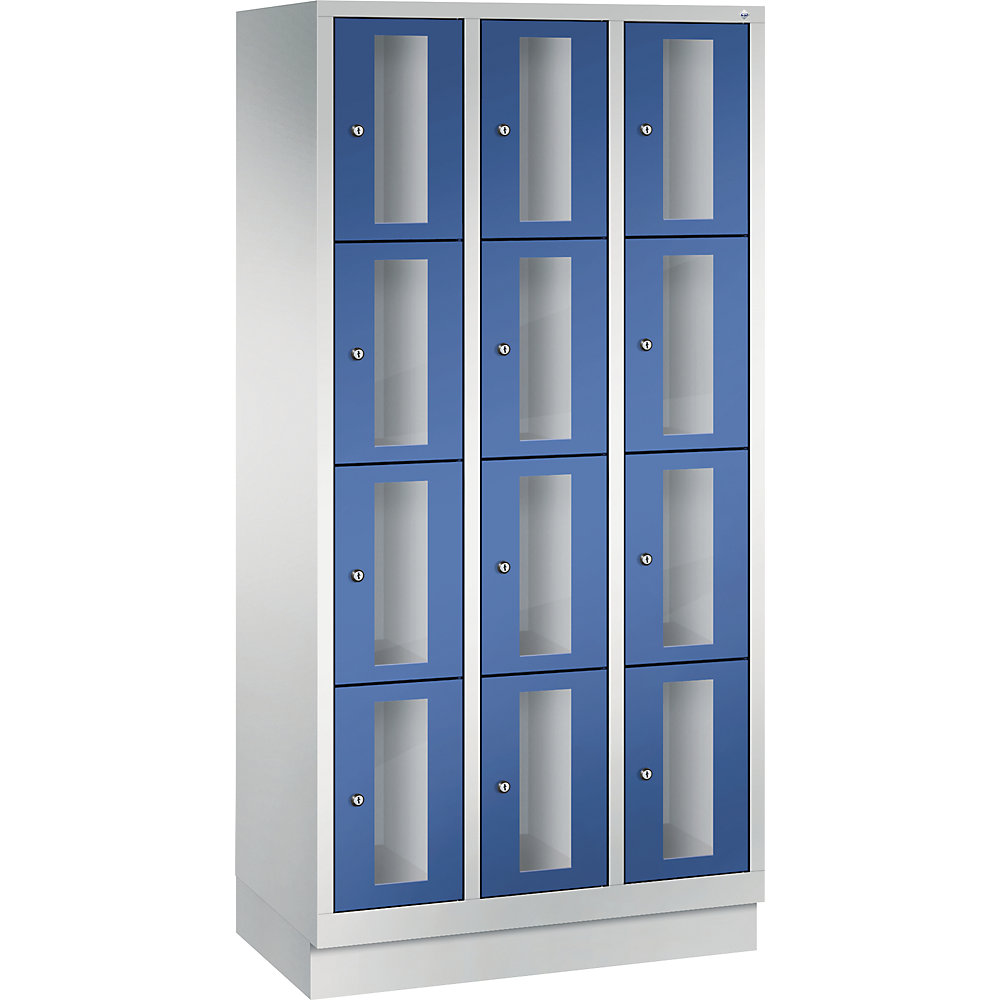 Armoire à casiers CLASSIC, hauteur casiers 375 mm, sur socle