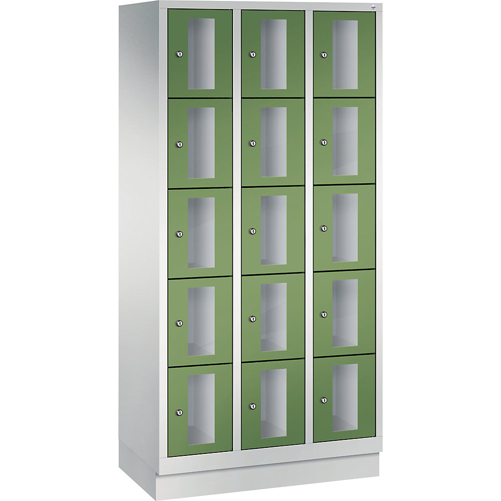 Armoire à casiers CLASSIC, hauteur casiers 295 mm, sur socle