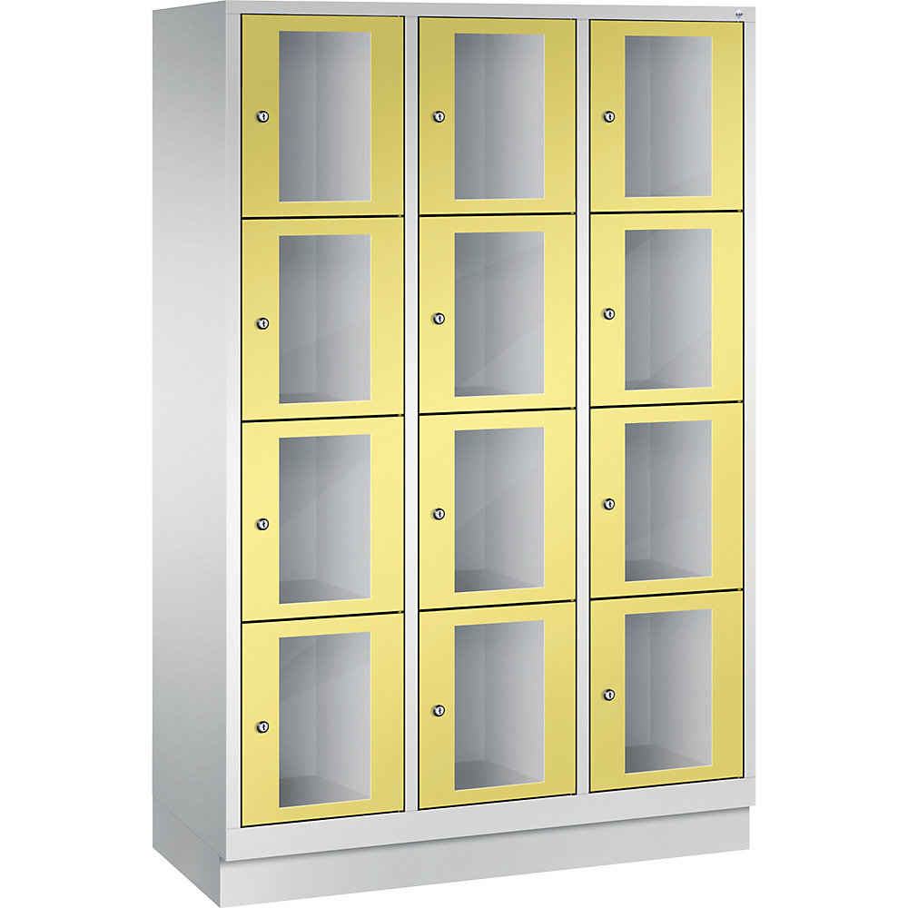 Armoire à casiers CLASSIC, hauteur casiers 375 mm, sur socle