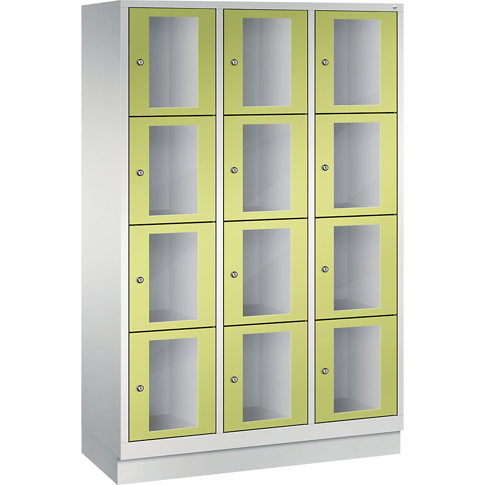 Armoire à casiers CLASSIC, hauteur casiers 375 mm, sur socle