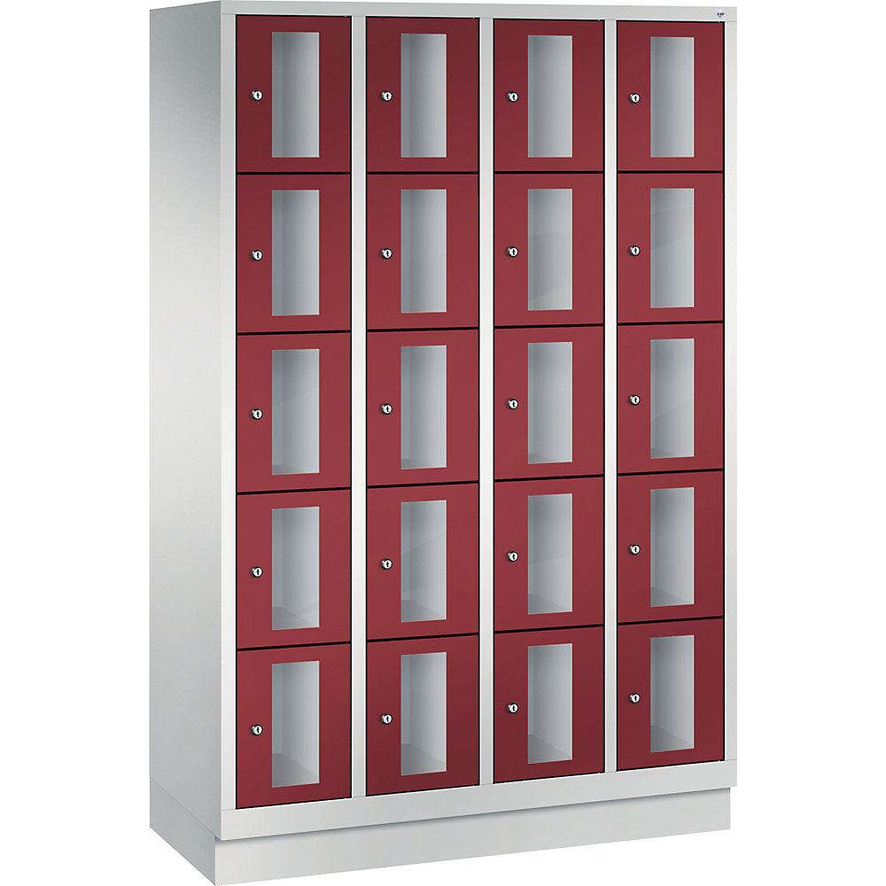 Armoire à casiers CLASSIC, hauteur casiers 295 mm, sur socle