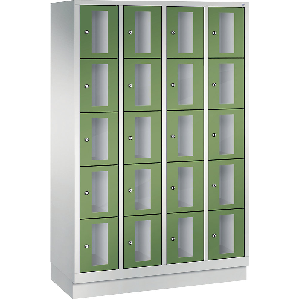 Armoire à casiers CLASSIC, hauteur casiers 295 mm, sur socle