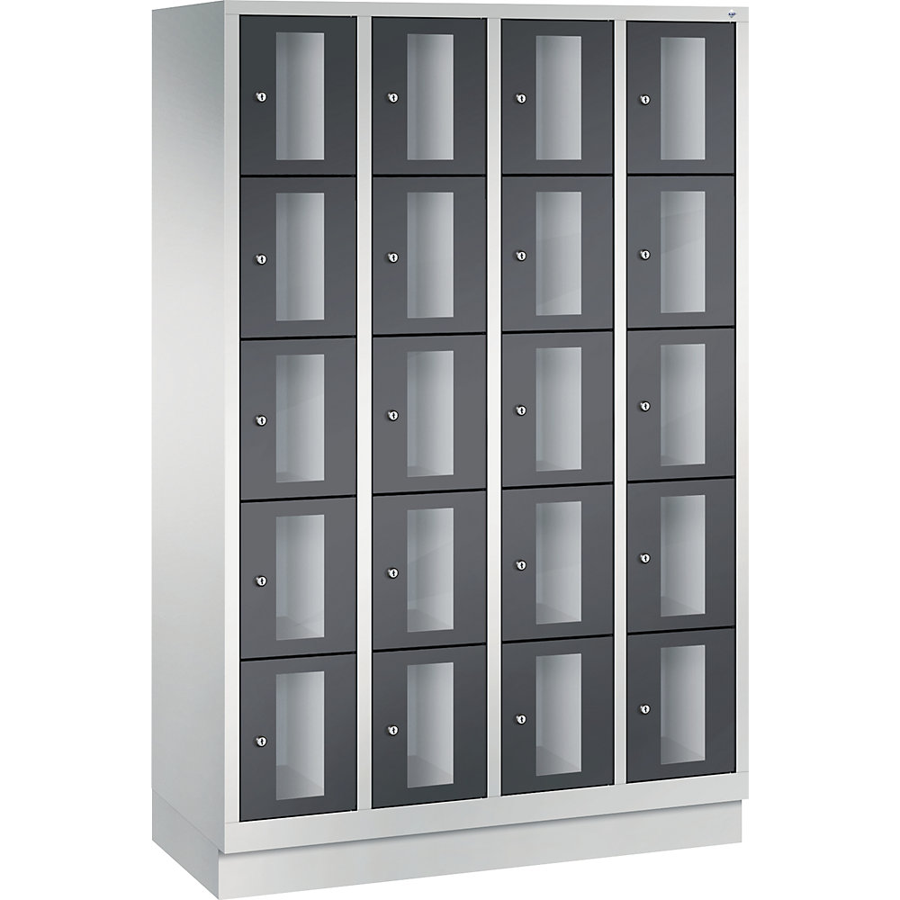 Armoire à casiers CLASSIC, hauteur casiers 295 mm, sur socle