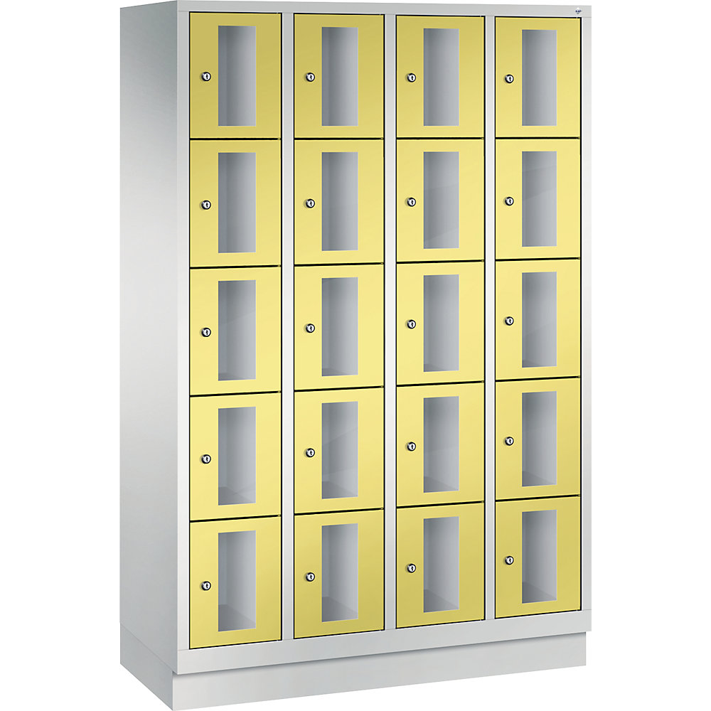 Armoire à casiers CLASSIC, hauteur casiers 295 mm, sur socle